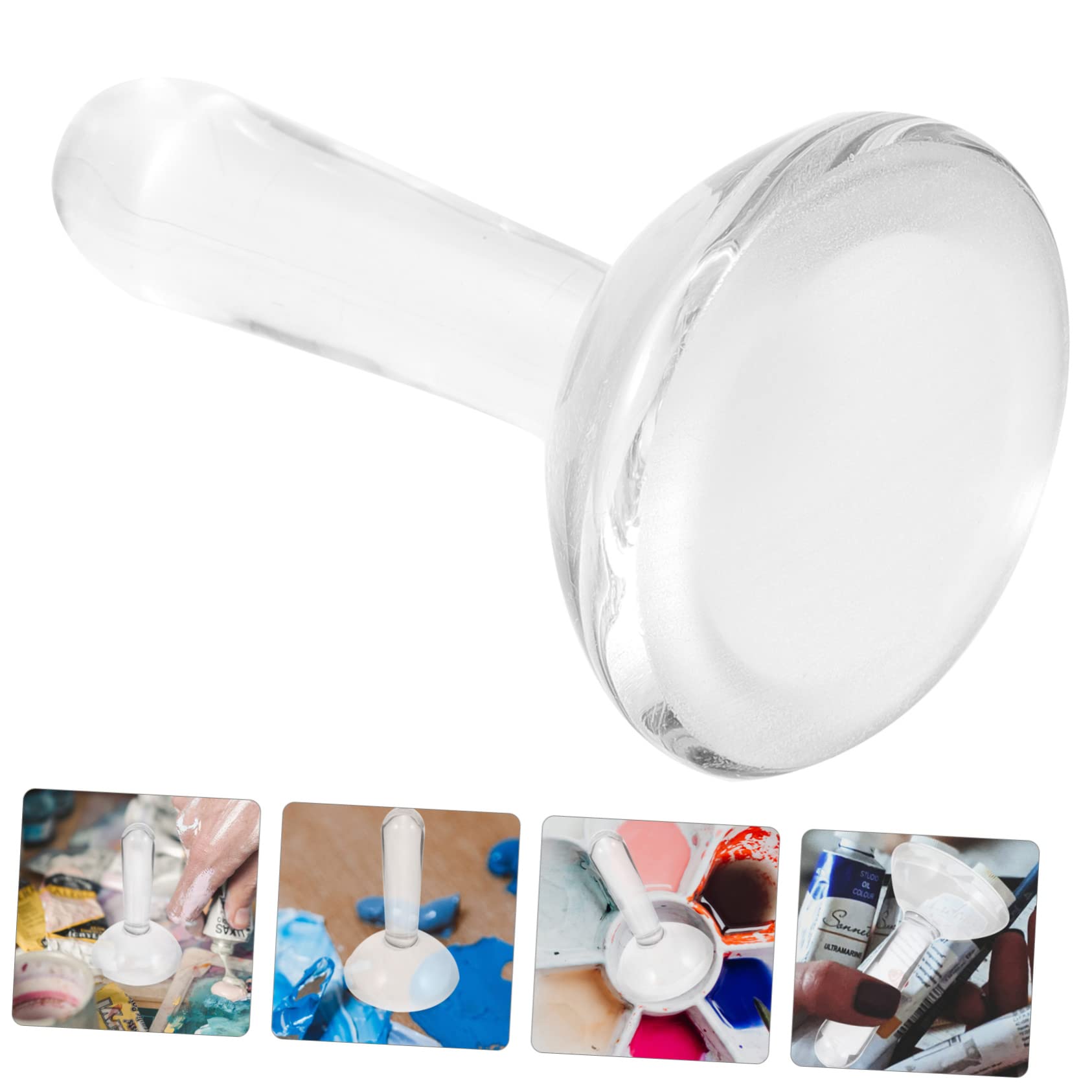 LALAFINA Mortero para Moler Pintura al Óleo y Acuarela Varilla Mezcladora de Vidrio Ergonómica