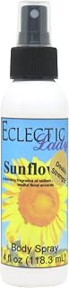 Sunflower Body Spray, Double Strength, 4 ounces, Body Mist for Women with Clean, Light & Gentle Fragrance, Cologne with Soft, Subtle Aroma For Daily Use