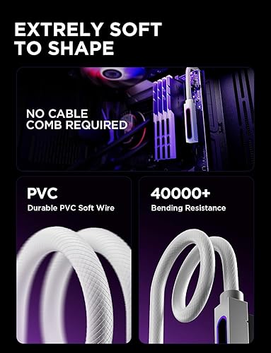 Miniatura 6 de AsiaHorse Hydrus-24PIN - Cable de extensión de fuente de alimentación para PC ARGB LED, cable de extensión de alimentación de placa base de alambre