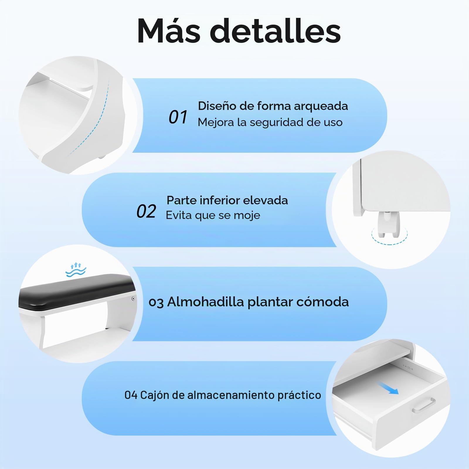 Reposapiés Pedicura, Manicura Funiture Trolley con Ruedas, Taburete de Baño de Pies Trolley, Reposapiés para Cuidado de Uñas, Reposapiés, Soporte Ideal para Salón de Belleza, Salón de Uñas (Negro)