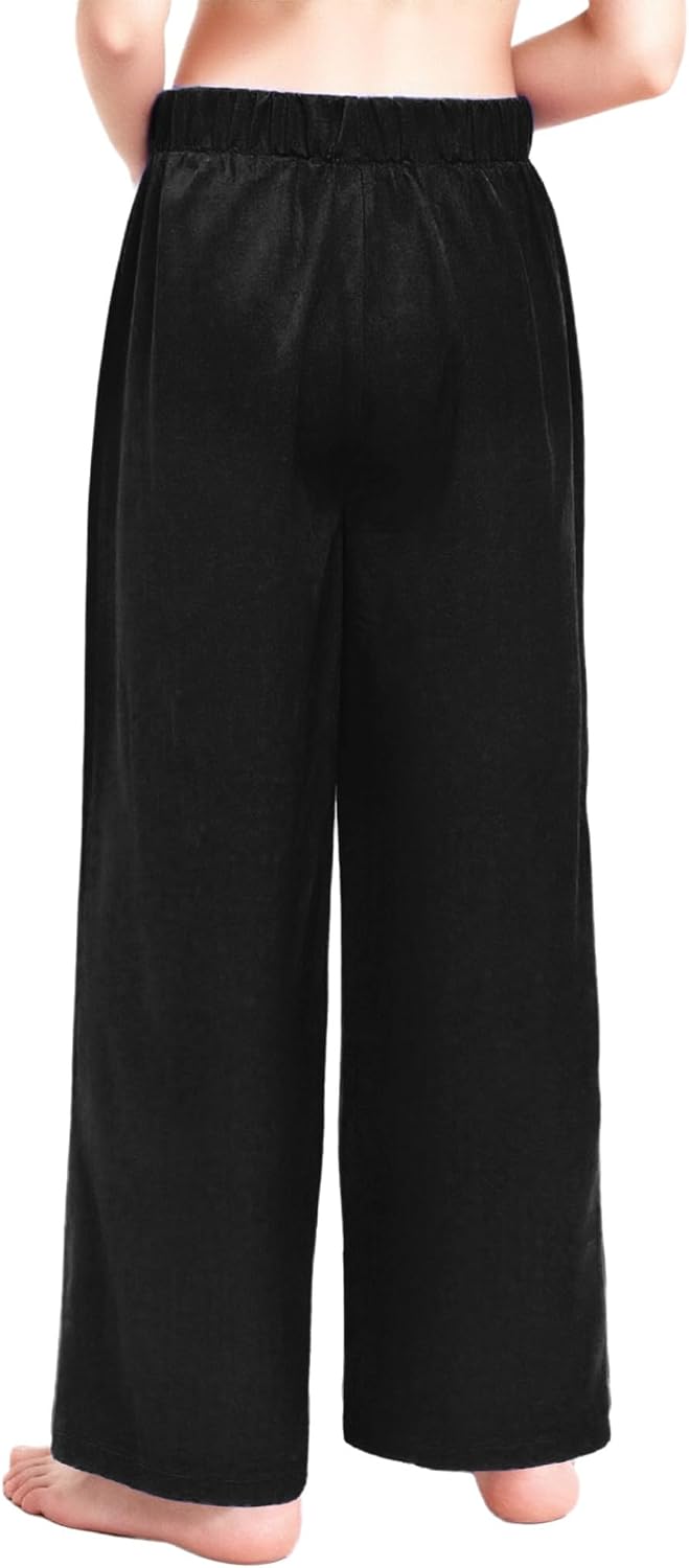 Kids Boys Praise Dance Pants Satin Wide Leg Trousers Worship Liturgical Celebration of Spirit Palazzo Pants
