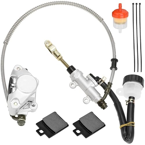 FVRITO Disco de pie trasero hidráulico freno maestro cilindro pinza montaje para 150cc 200cc 250cc Taotao Coolster Roketa Vitacci Peace SunL RPS