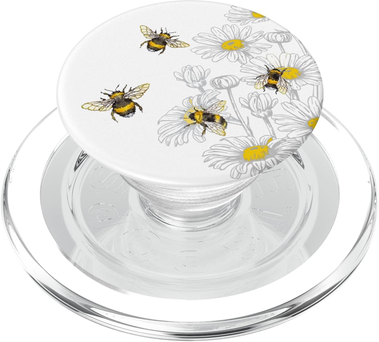 Bumble bee. Honey Bees. Bee Lover Gift. Daisy. Flower. PopSockets PopGrip for MagSafe