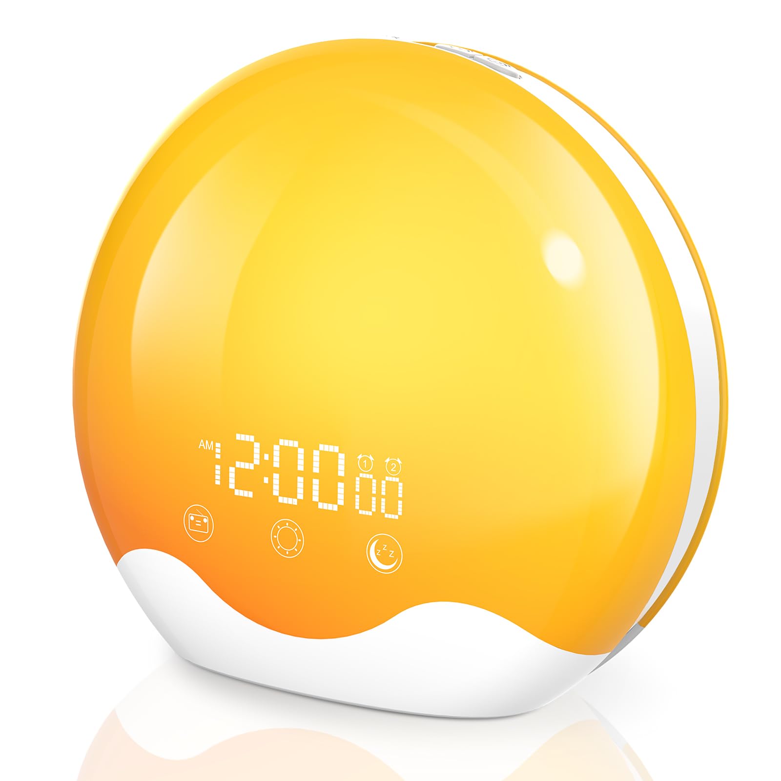 Despertador Luz Pantalla Táctil,Wake Up Light LED Simulación de Amanecer y Atardece, 2 Alarmas, 20 Niveles Brillo, 12 Luces de Colores 5 Sonidos Naturale,Función Snooze, Radio FM