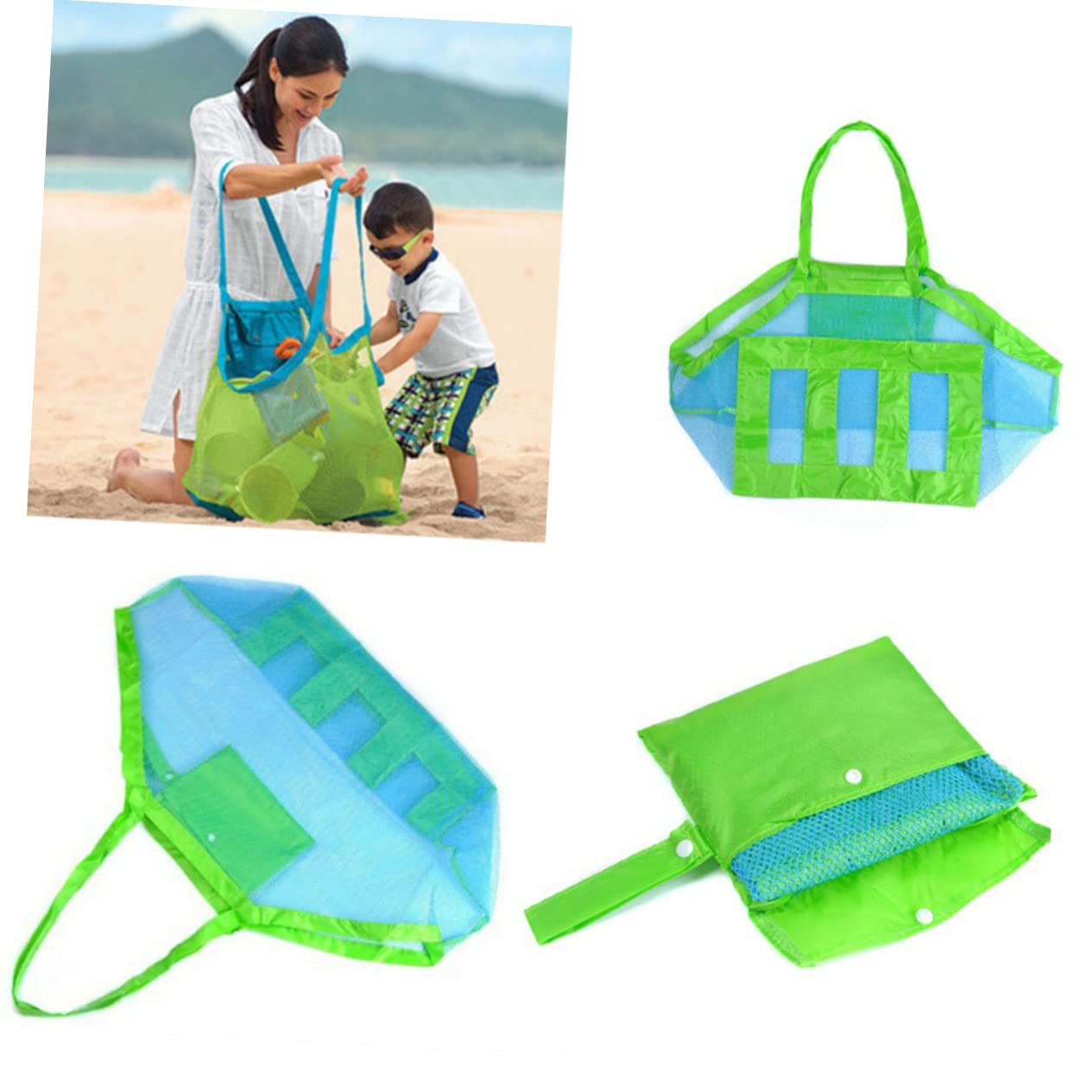 ibasenice 6 Pcs Sac À Pliable Sac À pour Jouets De Sable s pour Enfants Grand Fourre-Tout Jouets De Jeu en Plein Air pour Les Enfants À L'Extérieur pour De