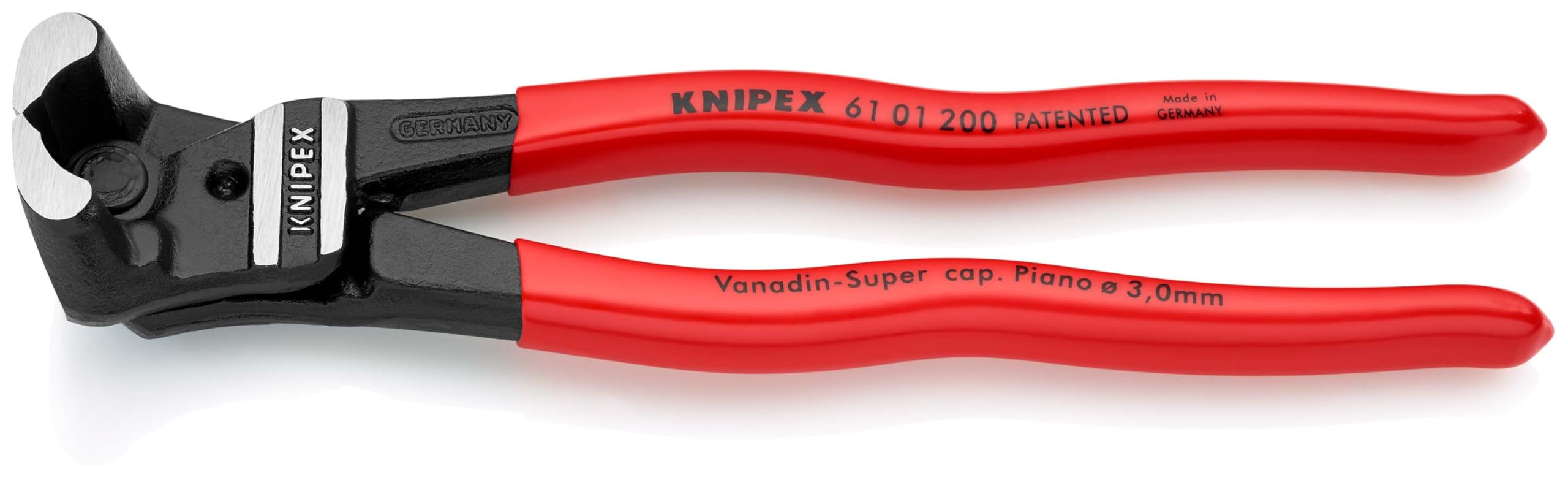 Knipex Pince coupante de devant pour boulons à forte démultiplication gainées en plastique 200 mm, 61 01 200