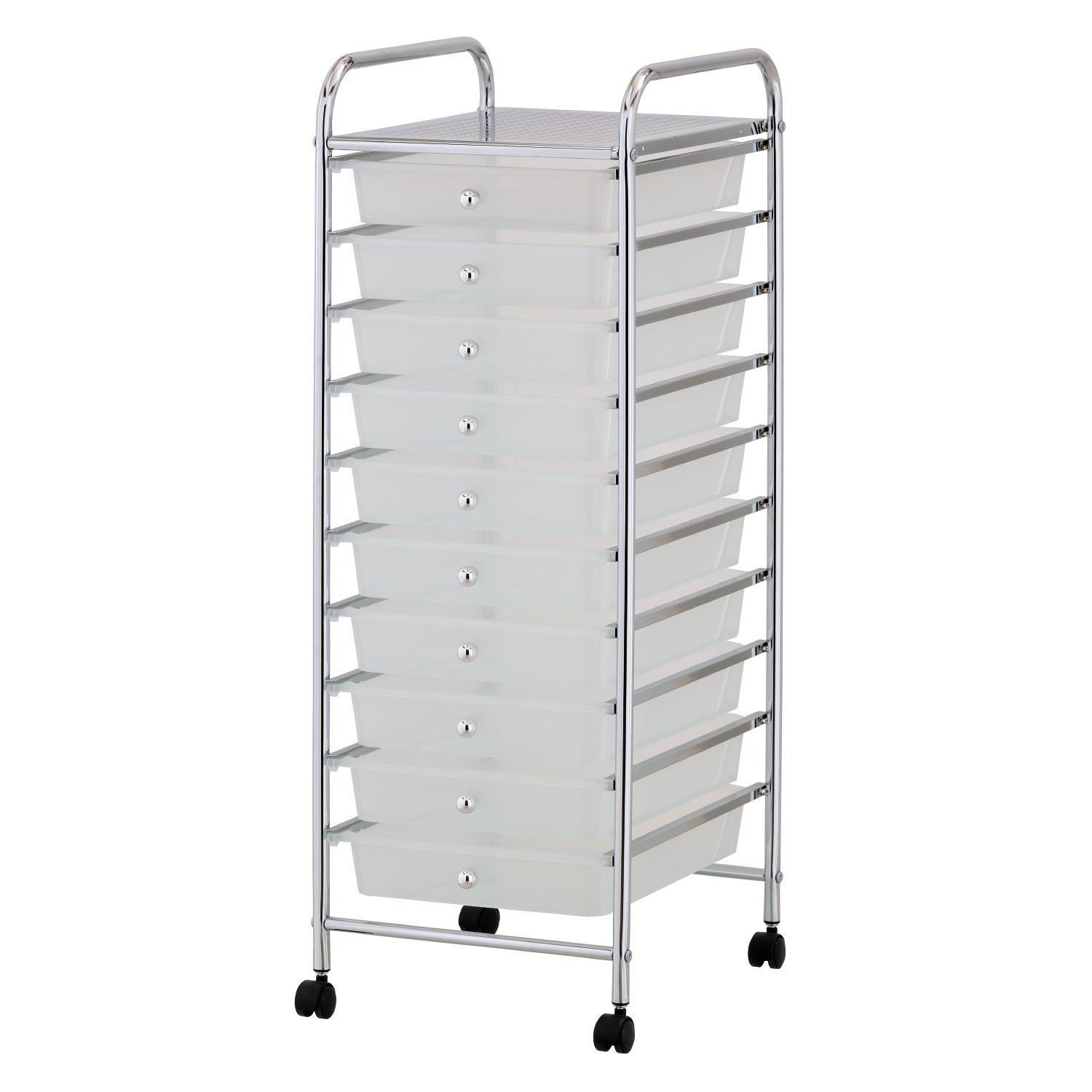 Taylor & Brown 10 Drawer Mobile Rolling Storage Trolley Unit Organiser On Wheels For Salon, Beauty Make Up, Hairdressing, Beauty & Home Office Stationary (White)