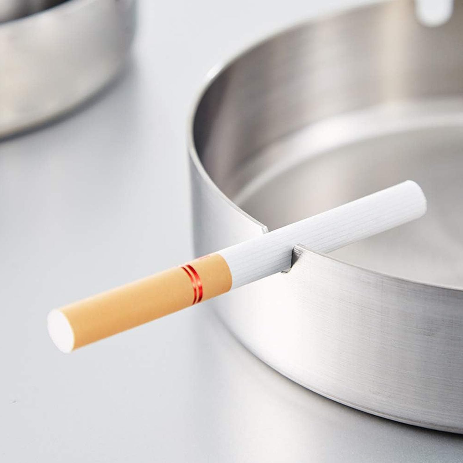 Posacenere, Posacenere Rotondo in Acciaio Inox, Acciaio Inox da 8 cm, Confezione da 16, per Bar, Ristoranti E Camere da Letto, per Uso Interno Ed Esterno