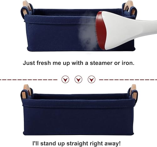 Miniatura 7 de Canastas de almacenamiento plegables de tela de fieltro suave, canastas de almacenamiento, organizador para DVD, CD, libros, ropa interior,