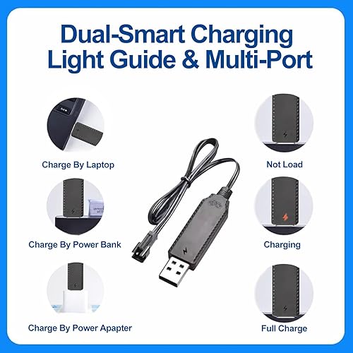 Miniatura 4 de Batería de iones de litio de 3.7V 800mah con cargadores USB SM-2P enchufe RC batería recargable compatible