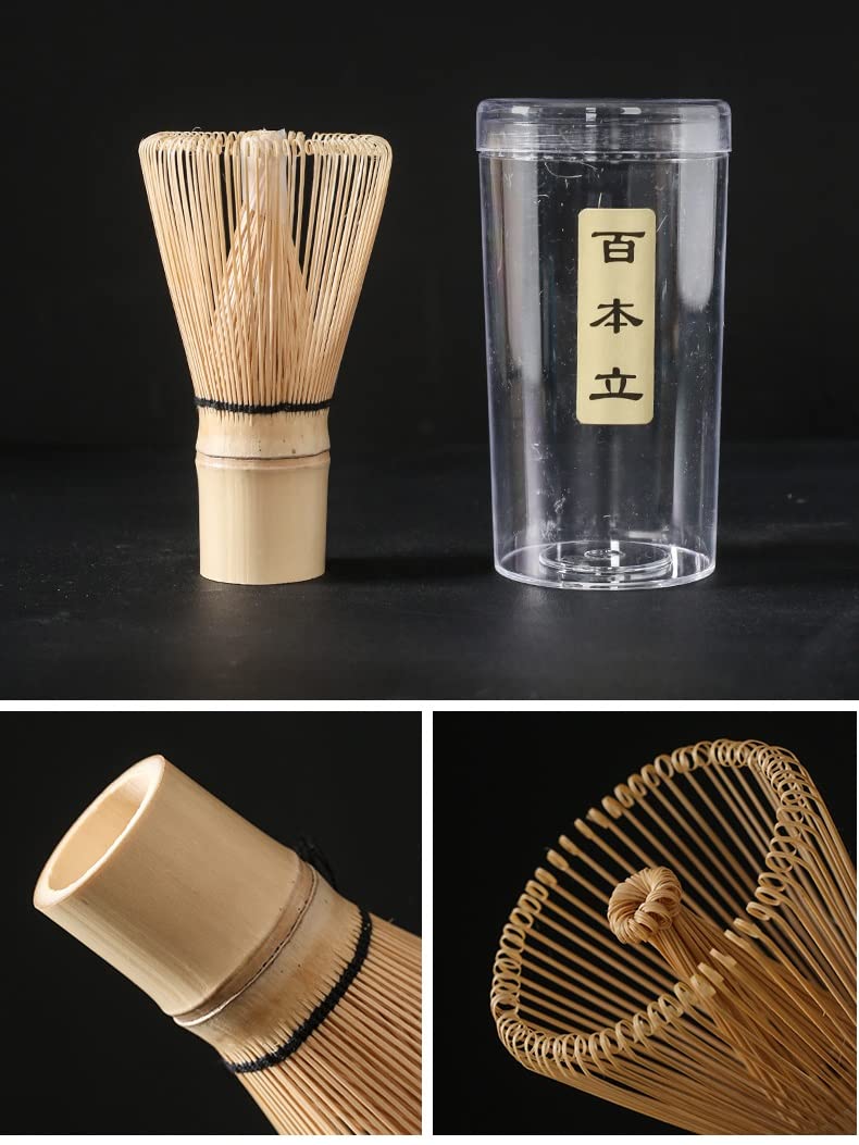 Zestaw do herbaty Matcha Trzepaczka Szufelka Ceramiczna Miska Matcha Tradycyjne Wewnętrzne Ręcznie robione Narzędzia do robienia herbaty Zestaw Prezentów Urodzinowych 4 szt