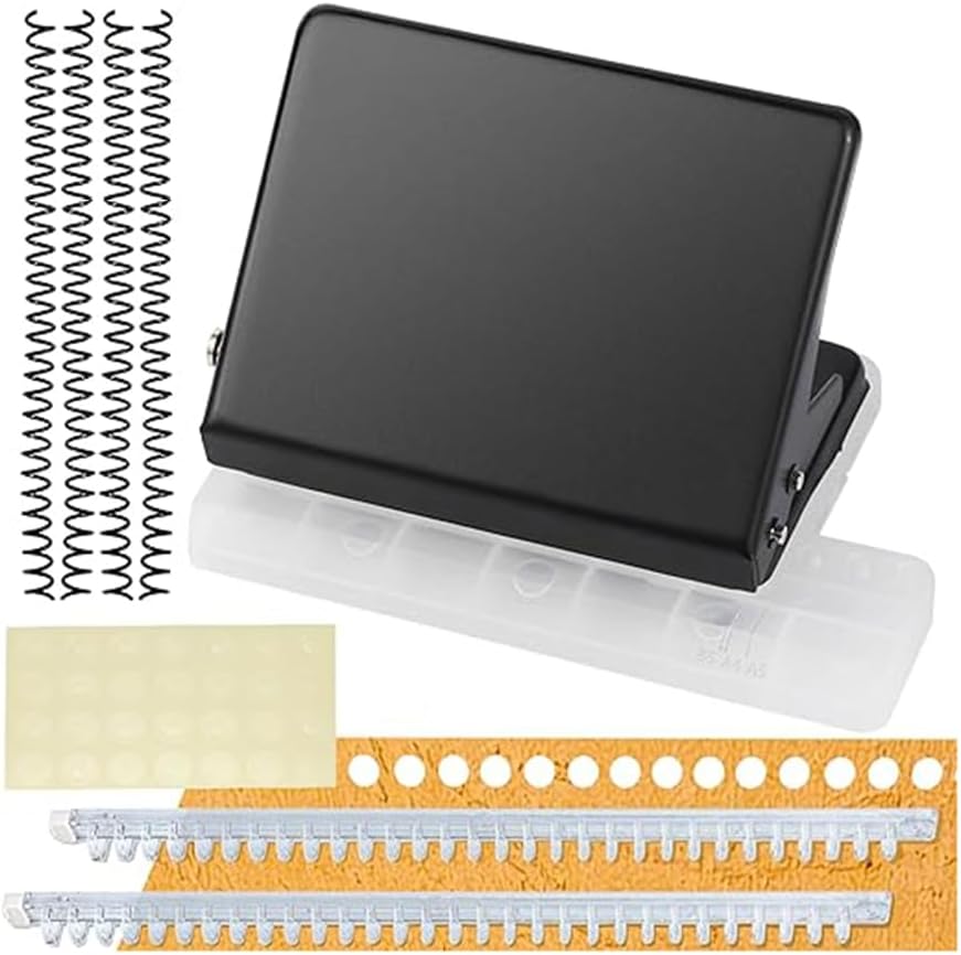 Binding Machine for Planner Mini Spiral Binding Punch Book Coil Binding Tool for A4, A5, B5 Paper