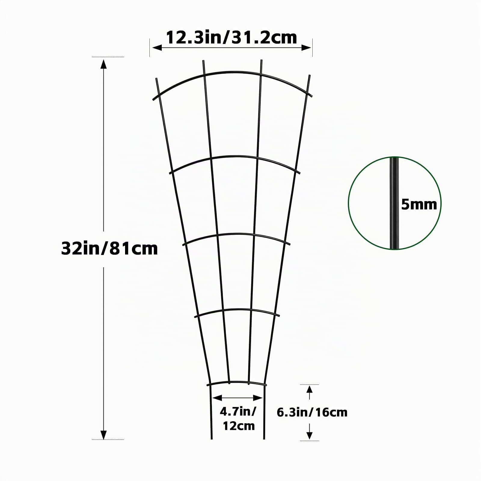 Thealyn Lot de 4 Treillis de Jardin en Métal pour Plantes Grimpantes, 82 cm