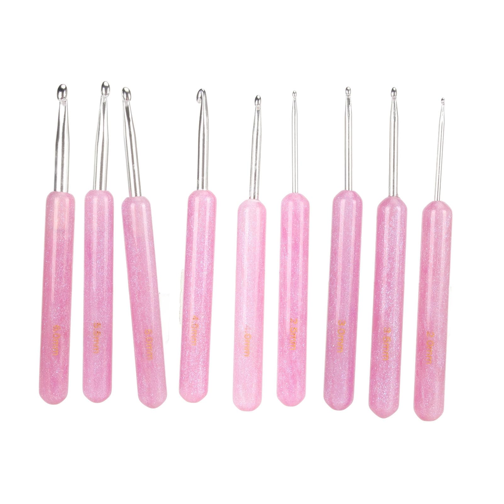Crochet Hook Set Metal With 9 Interchangeable Heads (3.0mm-8.0mm