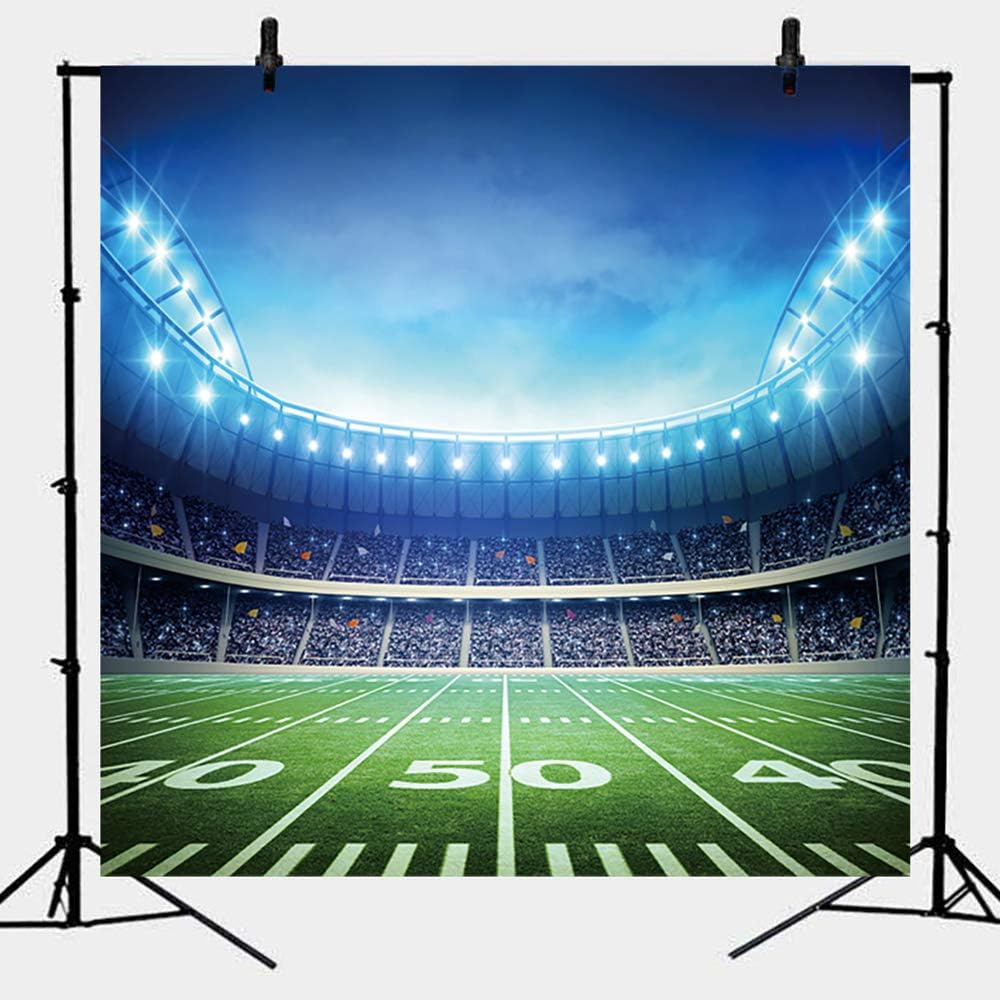 RUINI Football Field Photography Backdrop Football Field AuditoriumLight Themed Party Backdrop 8x8FT