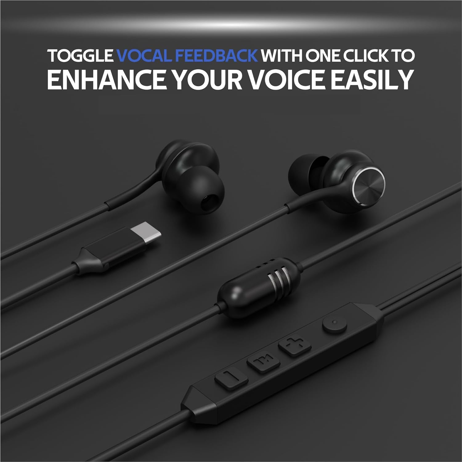 USB-C in-Ear Wired Headphones,Earbuds，3-Year Warranty, with high-Fidelity Sound Card, 5-Mode Audio, Low-Latency Gaming, KTV Vocal Enhancement, for iPhone 15/16/17, for Samsung S25/S24/S23/S22