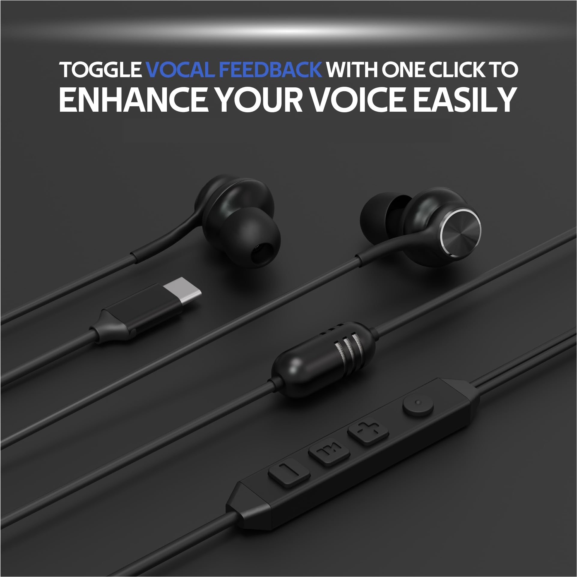 Écouteurs intra-auriculaires USB-C filaires, avec carte son professionnelle, audio 5 modes, jeu à faible latence, amélioration vocale KTV, pour iPhone 15/16/17, pour Samsung S25/S24/S23/S22