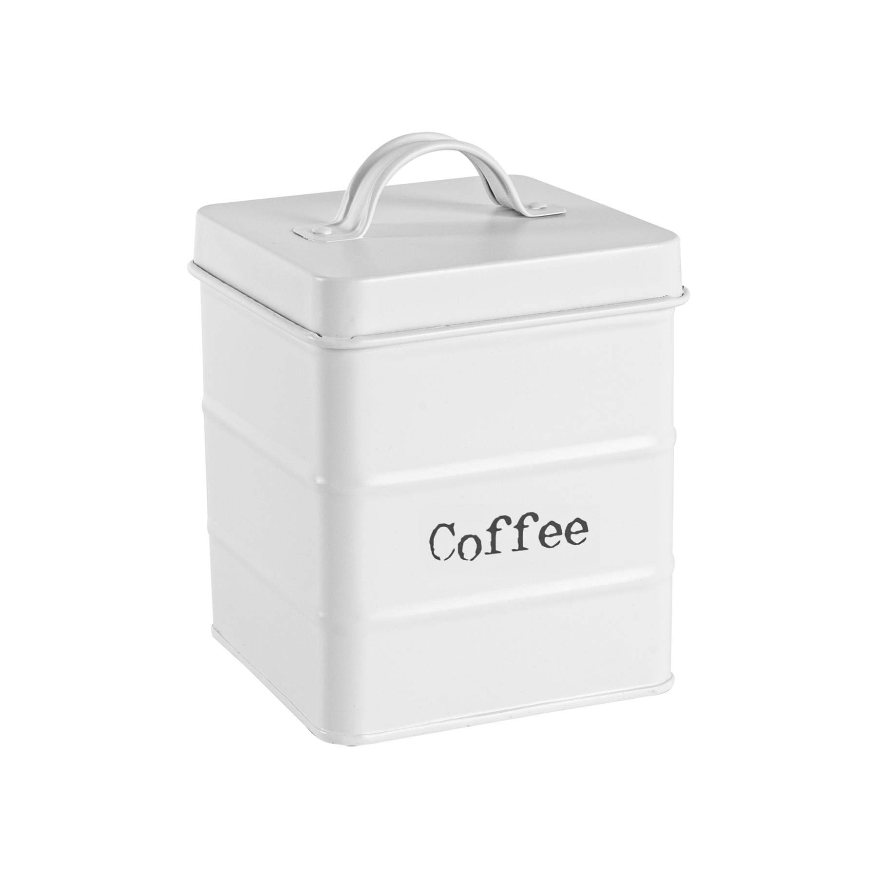 Harbour Housewares White Vintage Metal Coffee Canister