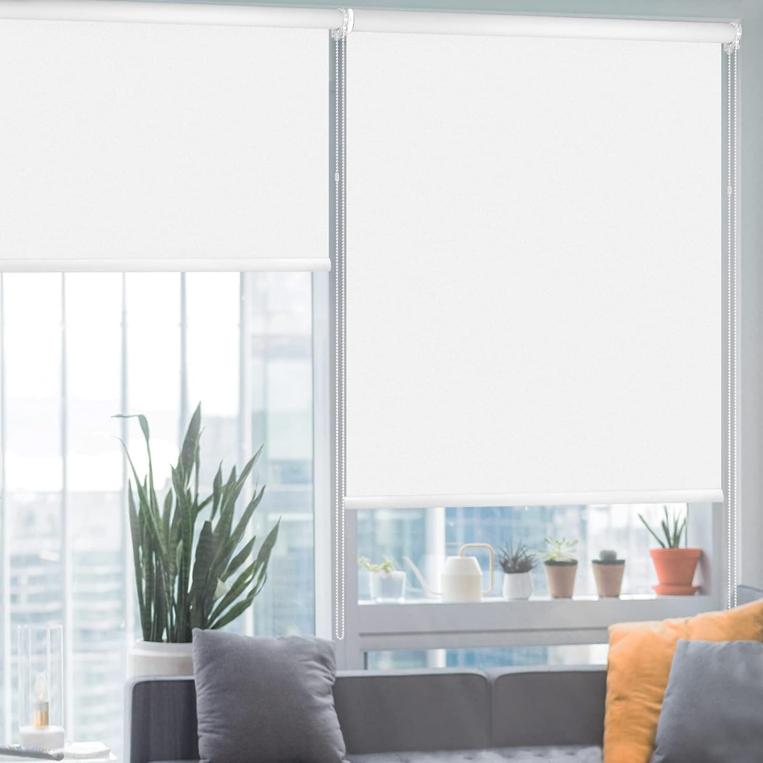 Estor enrollable térmico opaco HIDODO 76x183 cm blanco