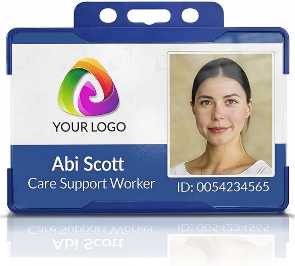 Personalised Photo ID Card with Optional Lanyard | Staff ID Badge. Add Name, Job Title & Company Logo.