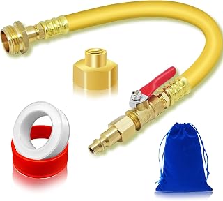 RV Winterizing Kit, 12‘’ Sprinkler Blowout Adapter with Shut Off Valve, RV Air Compressor Adapter/Winterize Kit,for Motorhome, Boat, Camper, Travel Trailer