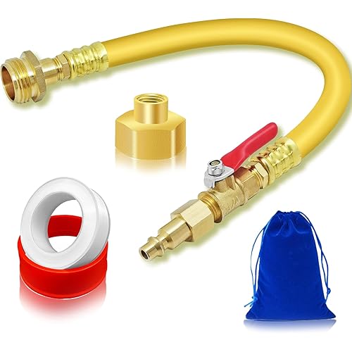 RV Winterizing Kit, 12‘’ Sprinkler Blowout Adapter with Shut Off Valve, RV Air Compressor Adapter/Winterize Kit,for Motorhome, Boat, Camper, Travel Trailer