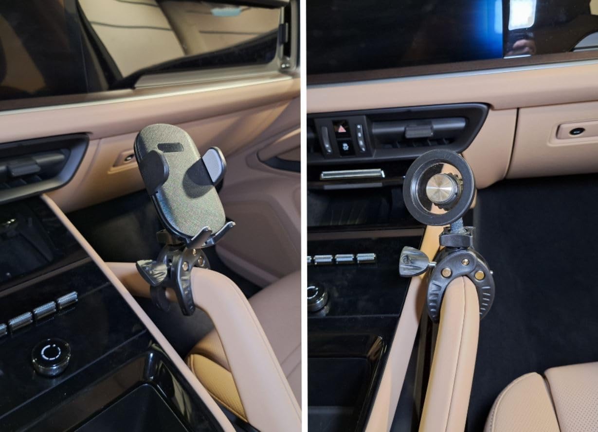 Phone Holder Console Mount for Porsche Cayenne - Clamp on | Magnetic | Compatible with Magsafe | Perfect Interior Accessory or a Gift