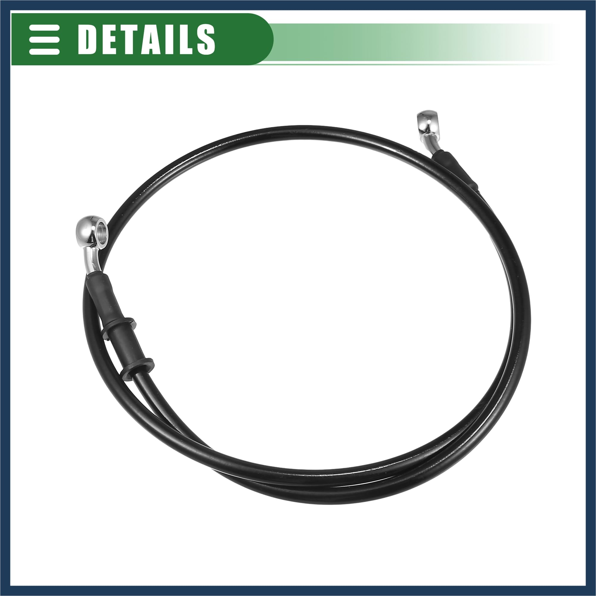 Latiguillo de Freno para Motocicleta, Quad, Moto Todoterreno y Motocross, 100 cm, metálico, Acabado Negro/Plateado, 1 Juego, Material Robusto, diseño Elegante