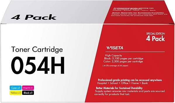 Compatible Toner Cartridge Replacement 54 Black, Cyan, Yellow, Magenta, 4 Pack