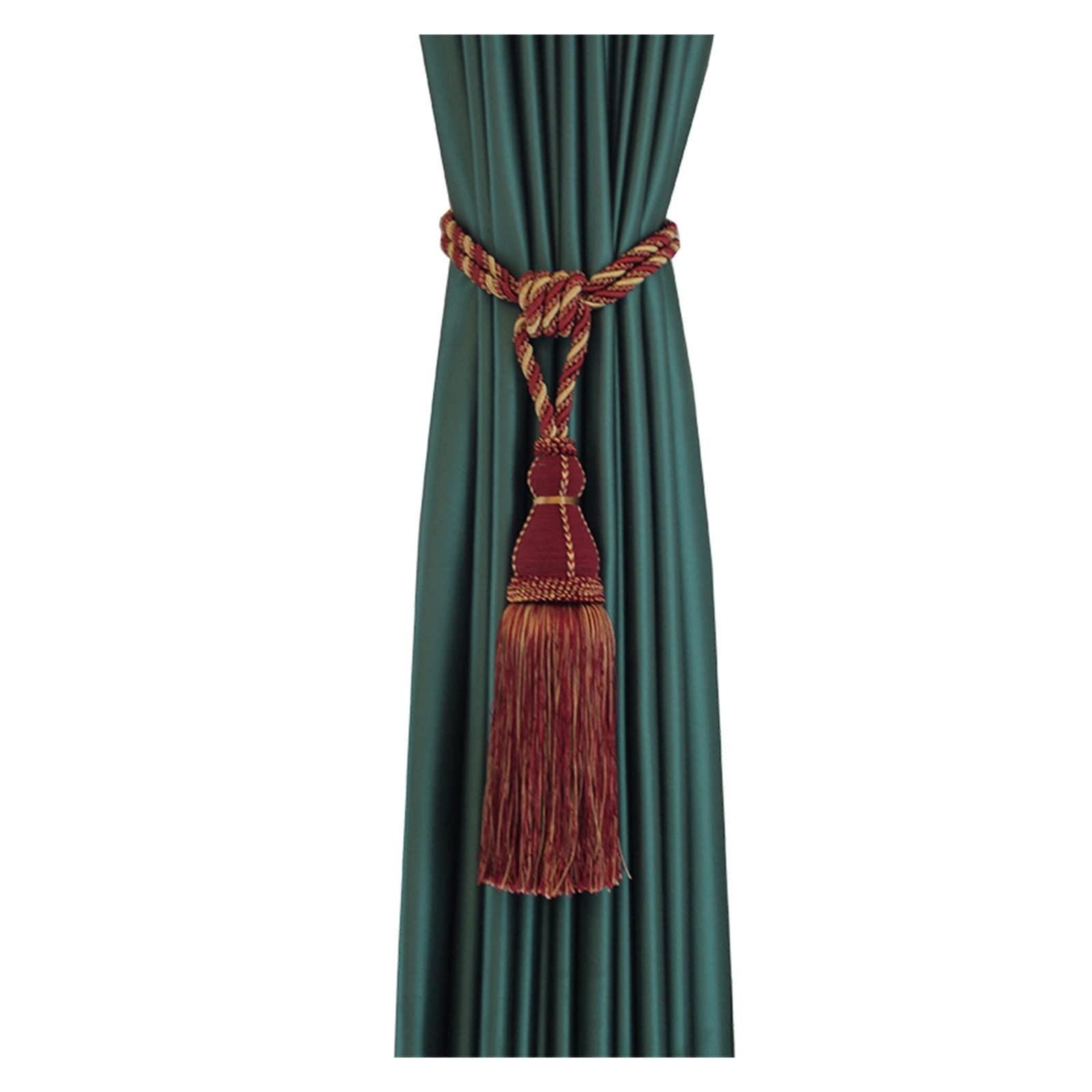 1 Fermatende con Frange E Nappe, con Pallina per Appendere Le Tende, con Fibbia E Corda, per Decorare La Finestra, Accessori per La Stanza.（Red-132Cm）