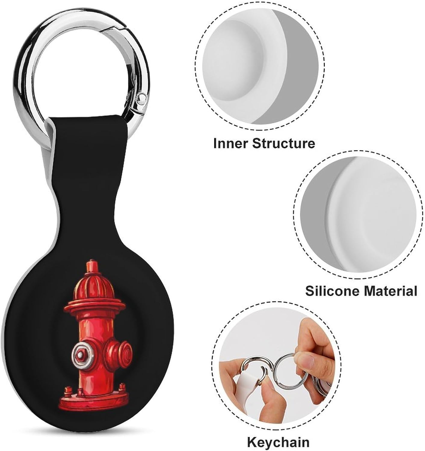 Funny Chicken Us Flag (3) Protective Case Compatible with AirTag Silicone Key Finder for Bags Pets