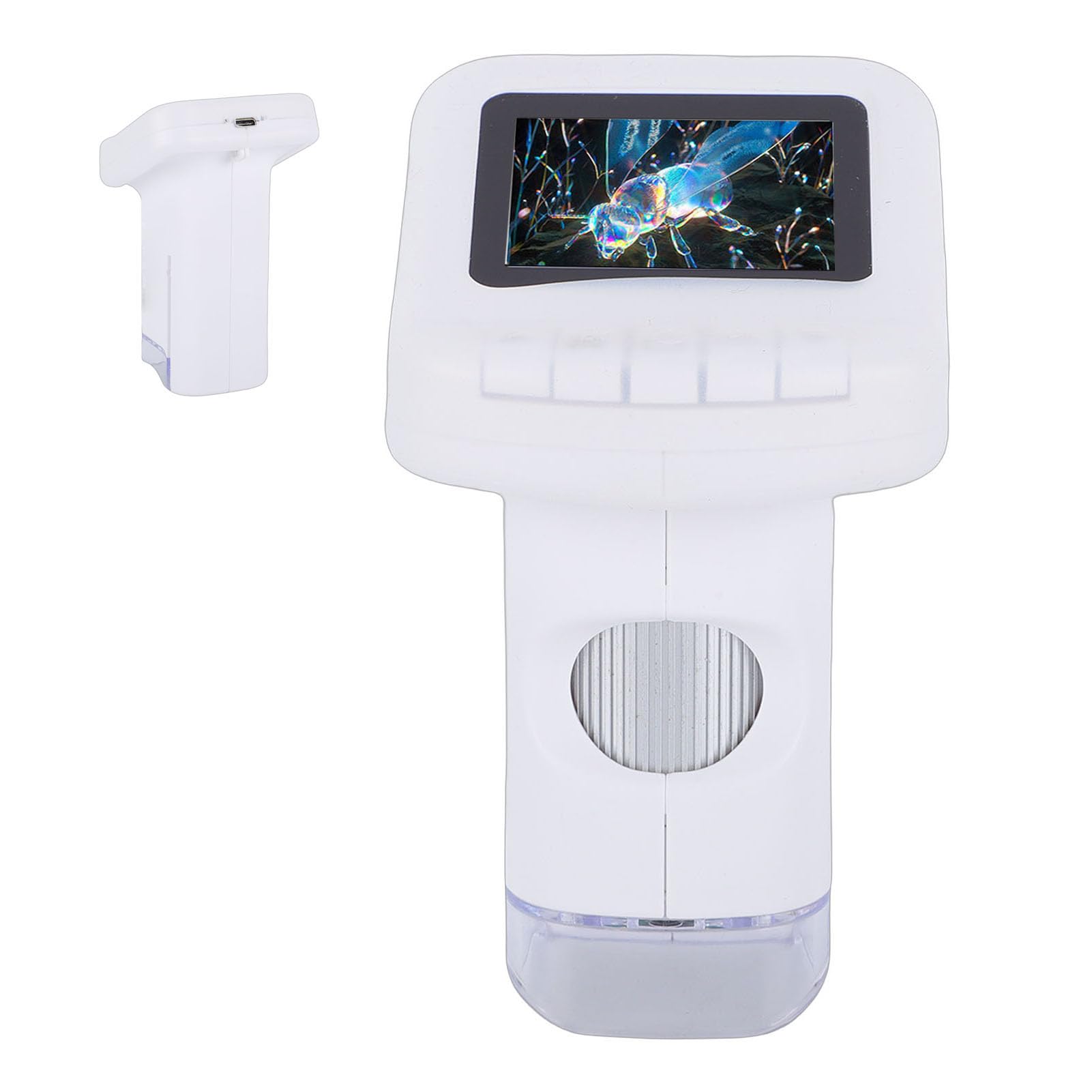 Luocute Microscopio Electrónico Portátil 120-1200X, Microscopio Digital Portátil con 6 Luces LED, para Estudiantes Experimentos Científicos Grabación de Vídeo Fotográfico