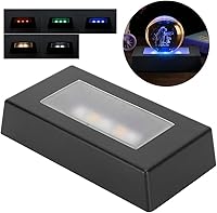 Vista 4 de Base de luz LED, placa de exhibición iluminada para arte de vidrio 3D, pedestal multicolor para cristales, acrílico, joyas, base iluminada que