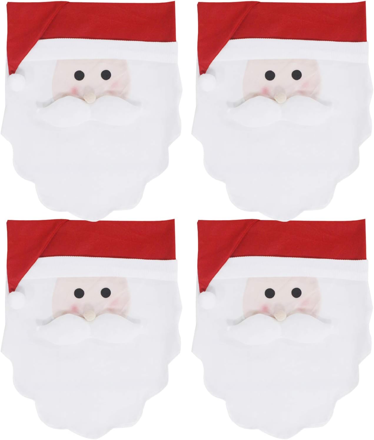 Hottest Sale LERTREE 4PCS Christmas Santa Claus Snowman Chair Back Cover Table Dinner Decoration for Xmas Christmas Party (B)