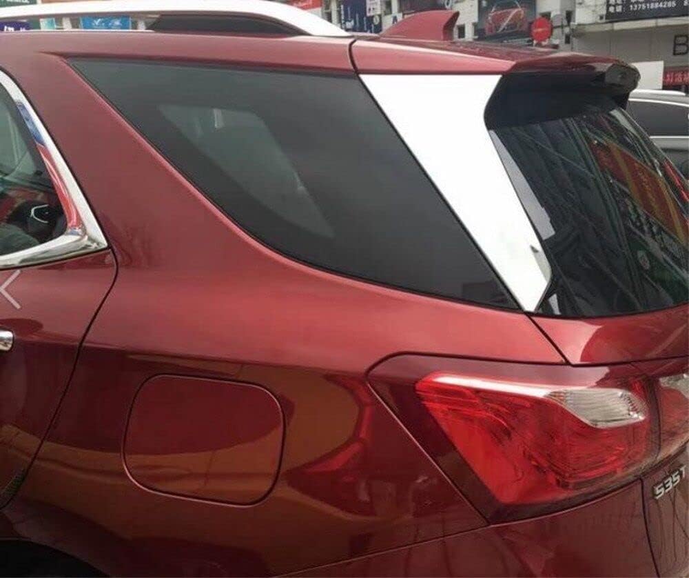 ERIDANUS Fit for Chevrolet Equinox 2018-2023 Rear Window Bezel Pair Trunk Side Pillar Cover Spoiler Trim(Chrome Silver) ABS 2 PCS