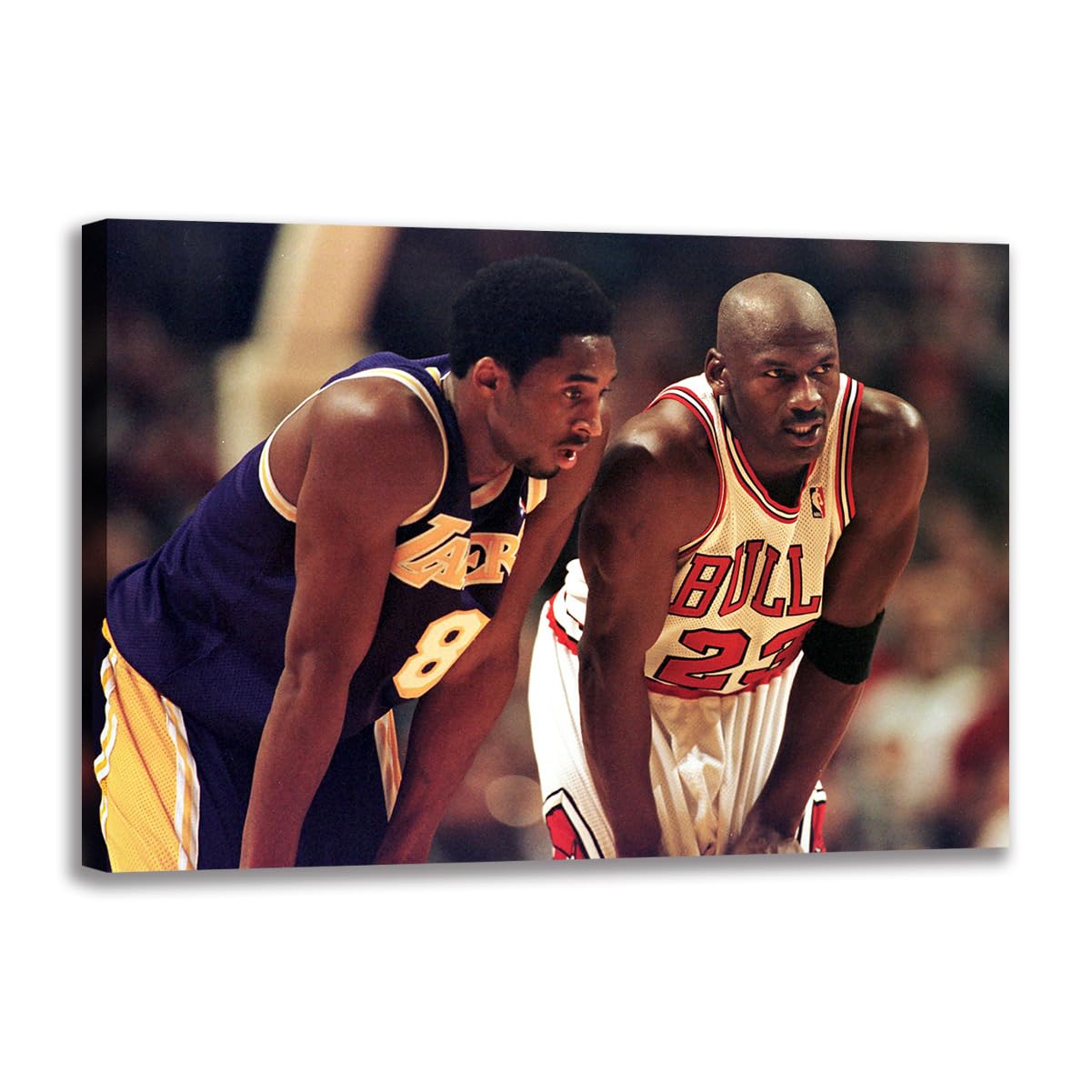 Michael Jordan and Young Kobe Bryant Wall Art Canvas Painting Posters and Prints for Living Room Fan Gift (30x50 cm(unframed))