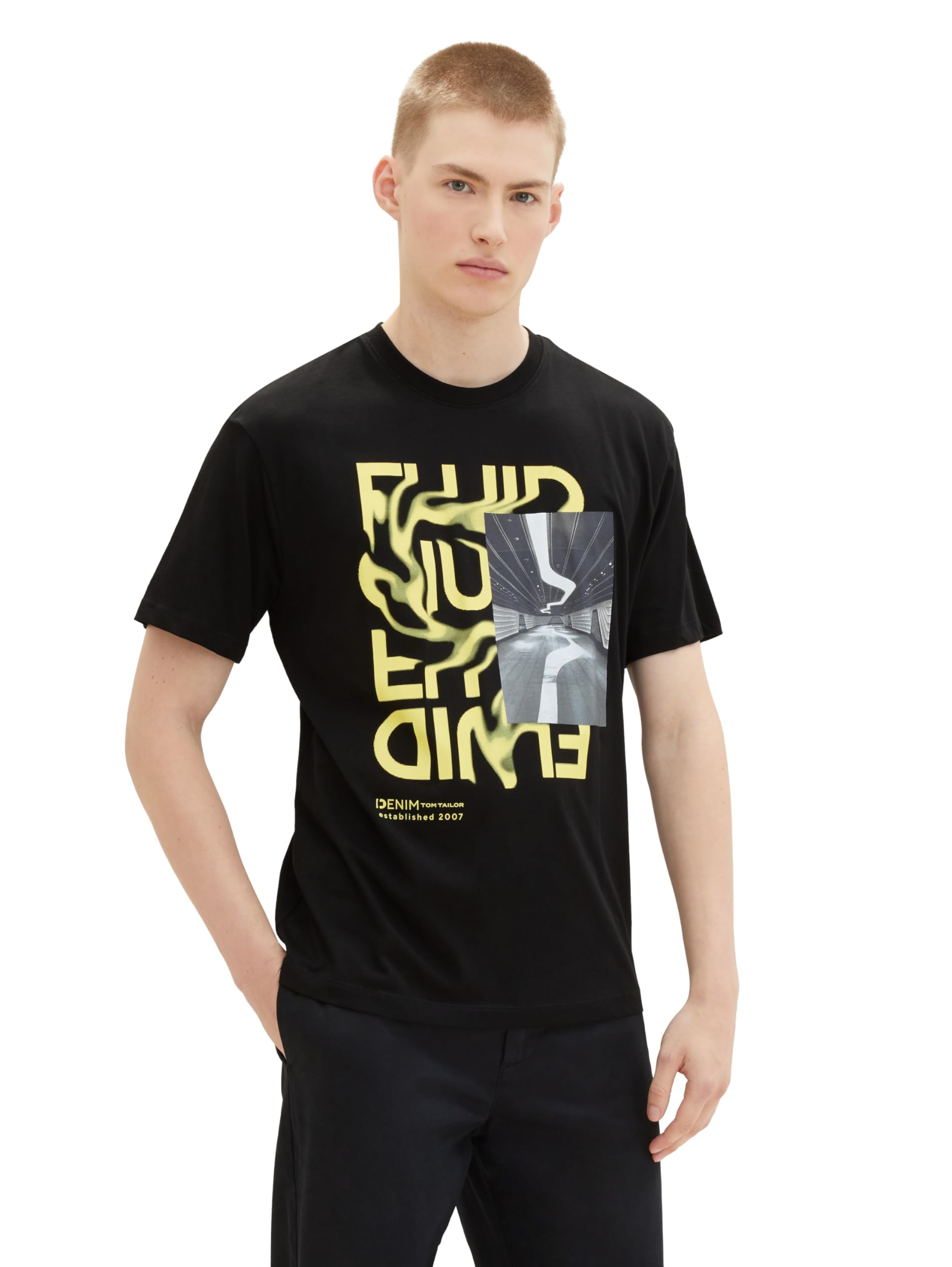TOM TAILOR Denim Men's T-Shirt, 29999 - Black, L