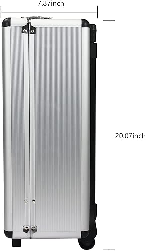 Miniatura 2 de Juego de herramientas de aluminio blanco, caja de herramientas de mano plateada con 4 capas de juego de herramientas y ruedas, kit de mano para el