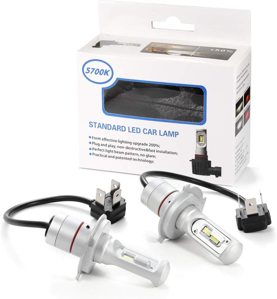 CNLM LED Headlight Fog Light Bulbs with Built-in Driver 6v Start DRL Function Upgrade H4 Mini-All in One Plug and Play Conversion Led Kits,2 Pack