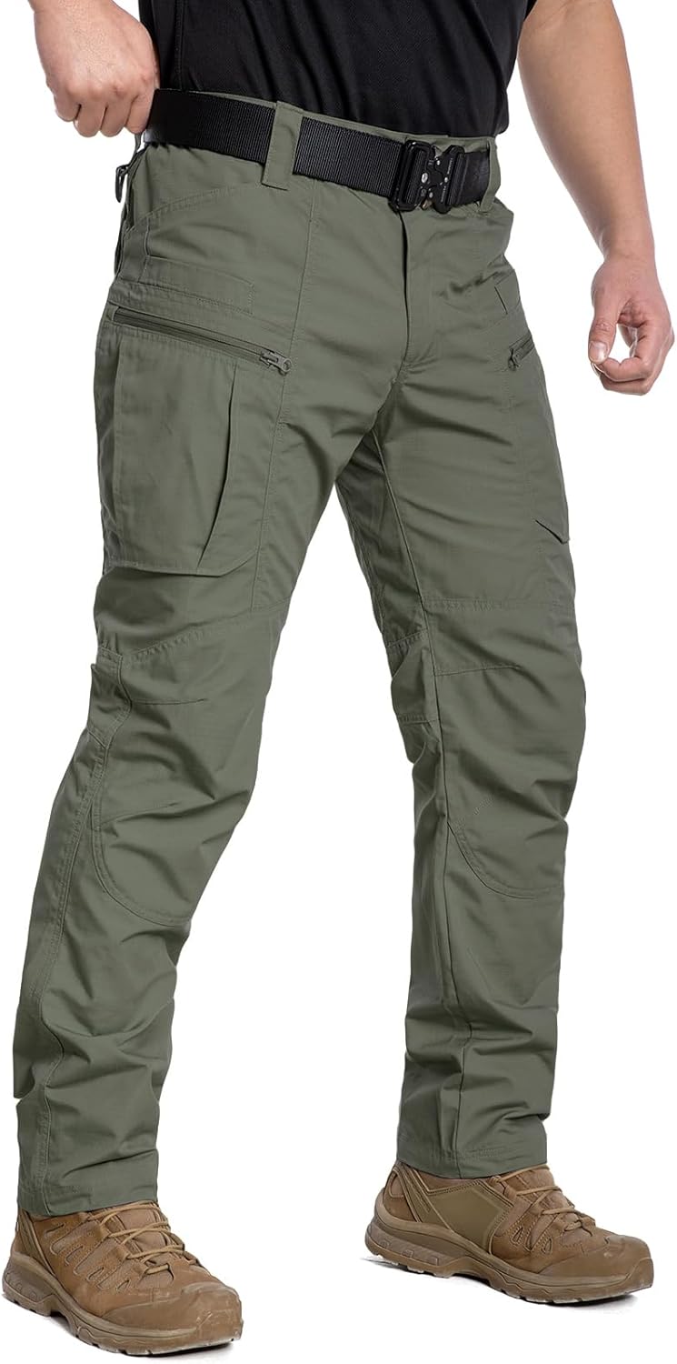 CARWORNIC Men's Lightweight Tactical Pants Ripstop Military Cargo Pants Water Resistant Outdoor Hiking Work Pants