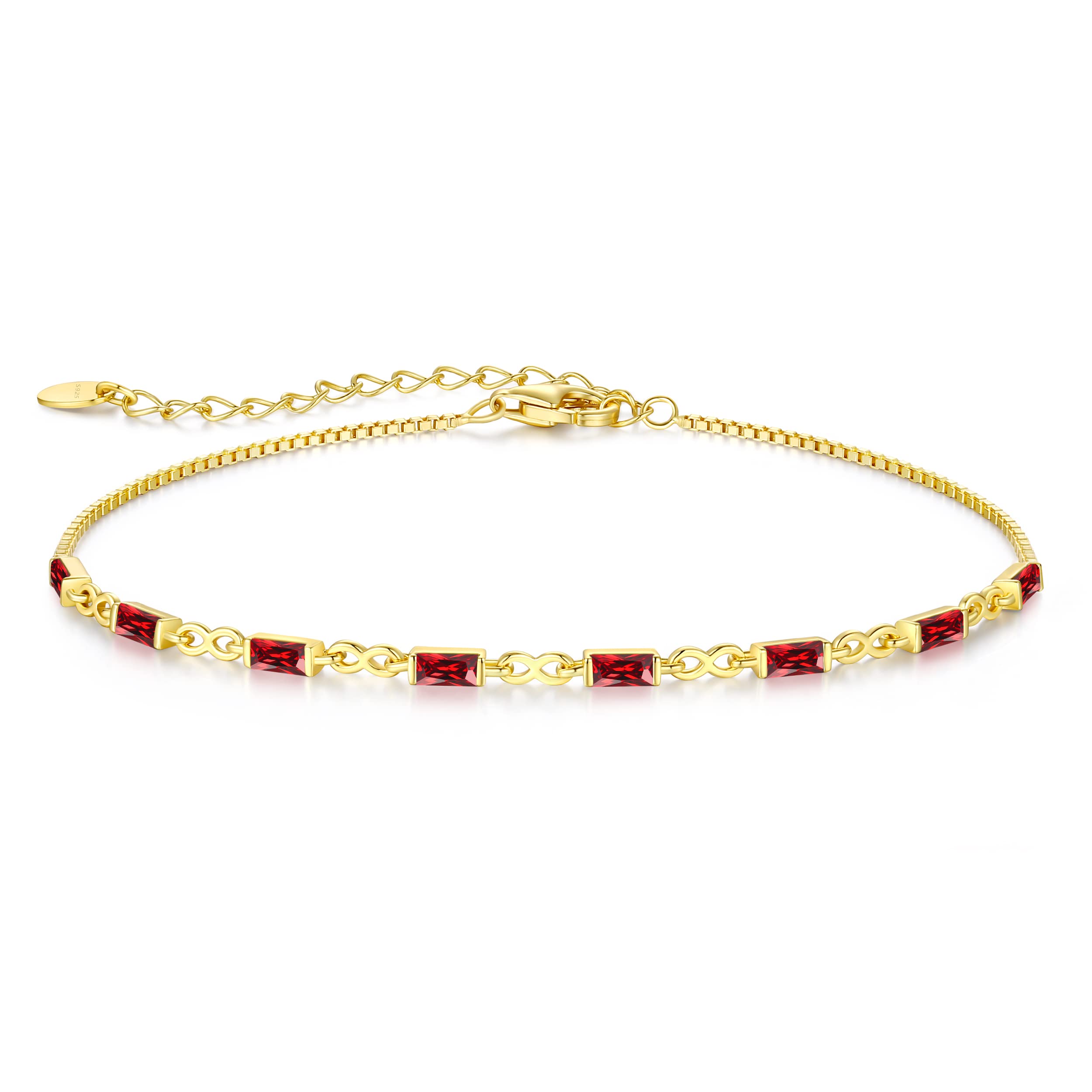 Bracelet argent 925 anti-allergie avec pierre de naissance