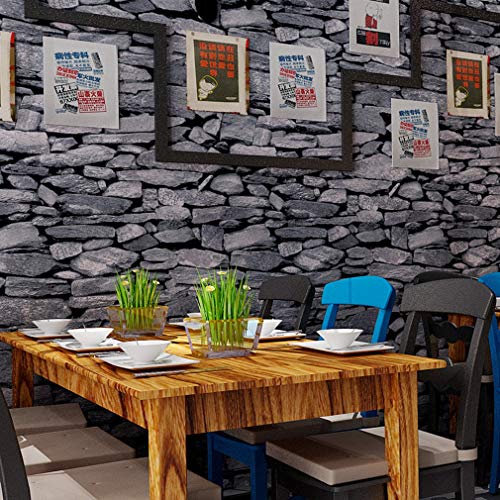 Papel tapiz LQF, PVC 3D Wallcoverings Retro Tridimensional Papel de Pared de la decoración de la Tienda del Hotel de Hot Pot Shop Papel tapiz-10.14 (Color : 2)