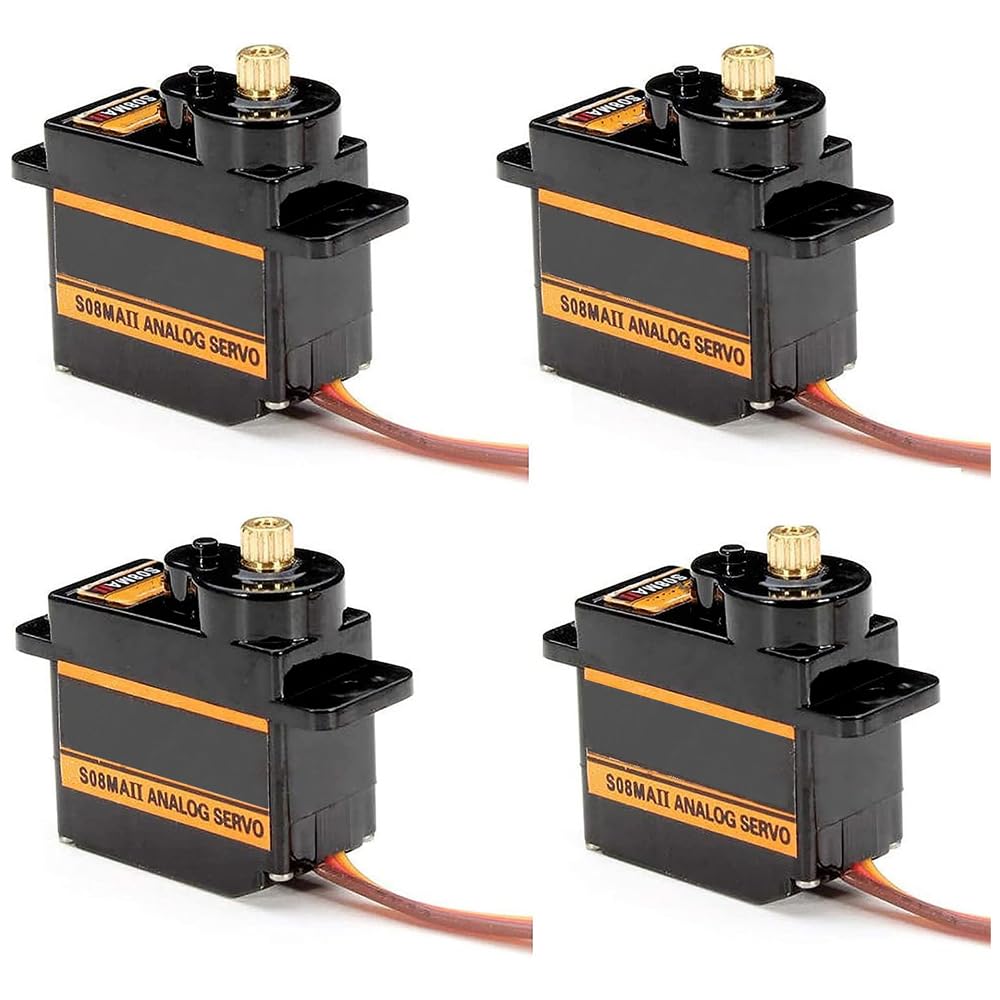 Grelume 4 pezzi ES08MA II 12g Mini Metal Gear Analog Servo Macchina stabile antiurto compatibile per modello RC