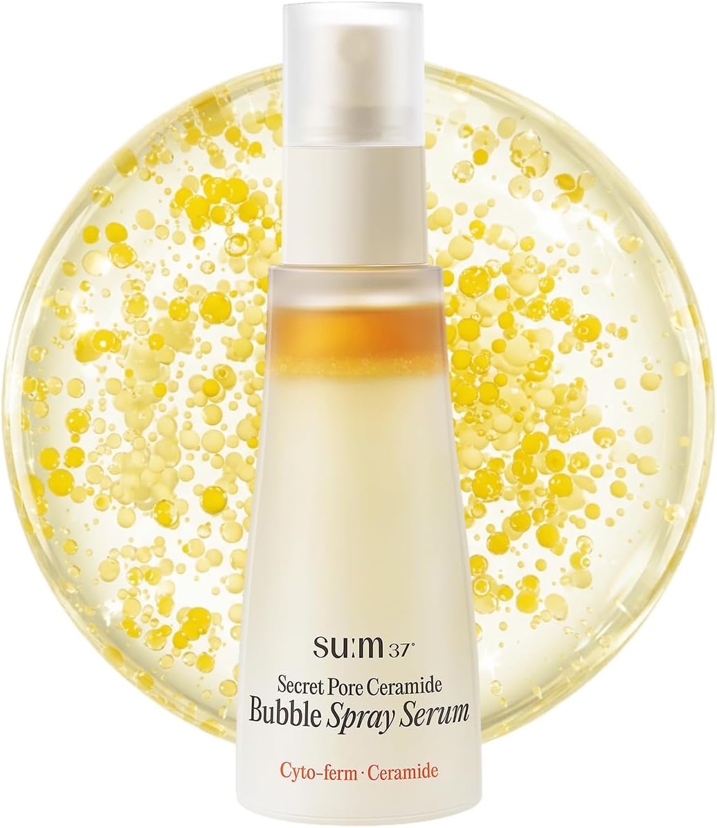 SU:M Secret Pore Ceramide Bubble Spray Serum (2 fl oz) - Korean Skincare Hydrating, Pore-Refining Face Mist for Skin Barrier Strengthening with Cyto-ferm Activator™, Salicyloyl Phytosphingosin