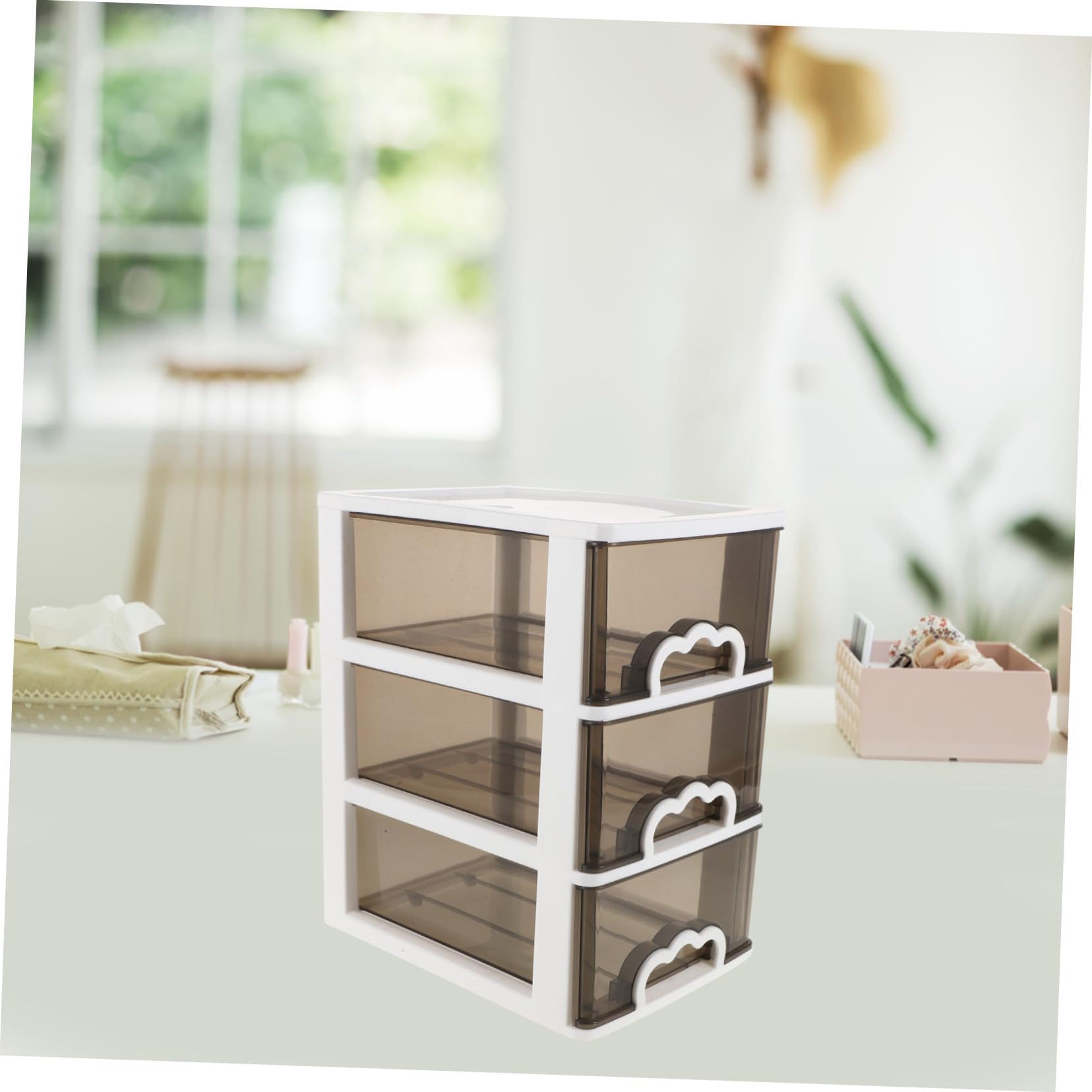Organizzatore Portatrucchi in Plastica Impilabile Design Compatto e Portatile, Cassetti Multipli per Piccoli Spazi e Scrivanie, per Organizzare Cosmetici e Oggetti Vari
