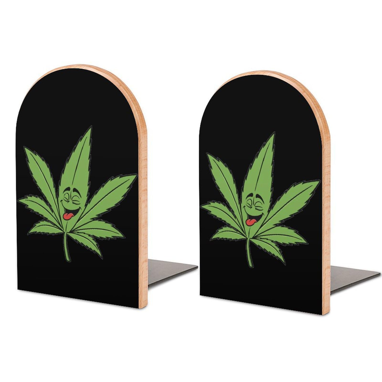 Nclqvjxzkhw Style Pot Leaves Weed Book Ends For Shelves Bookends Bookshelf Holder Stand Books Stopper Home Office Decor