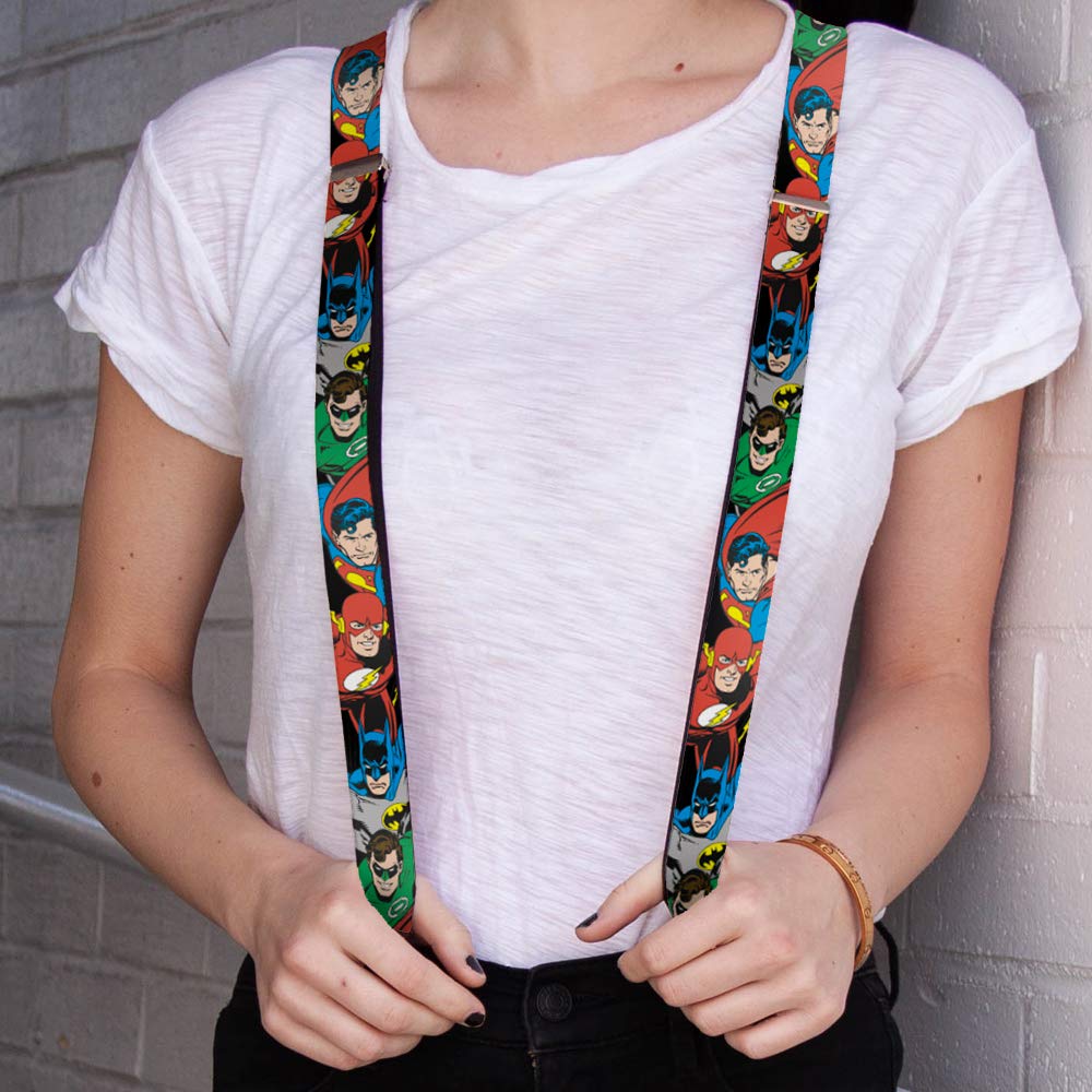 Buckle-Down Unisex's Suspenders - Superbohaterowie Ligi Sprawiedliwości Zbliżenie Nowe