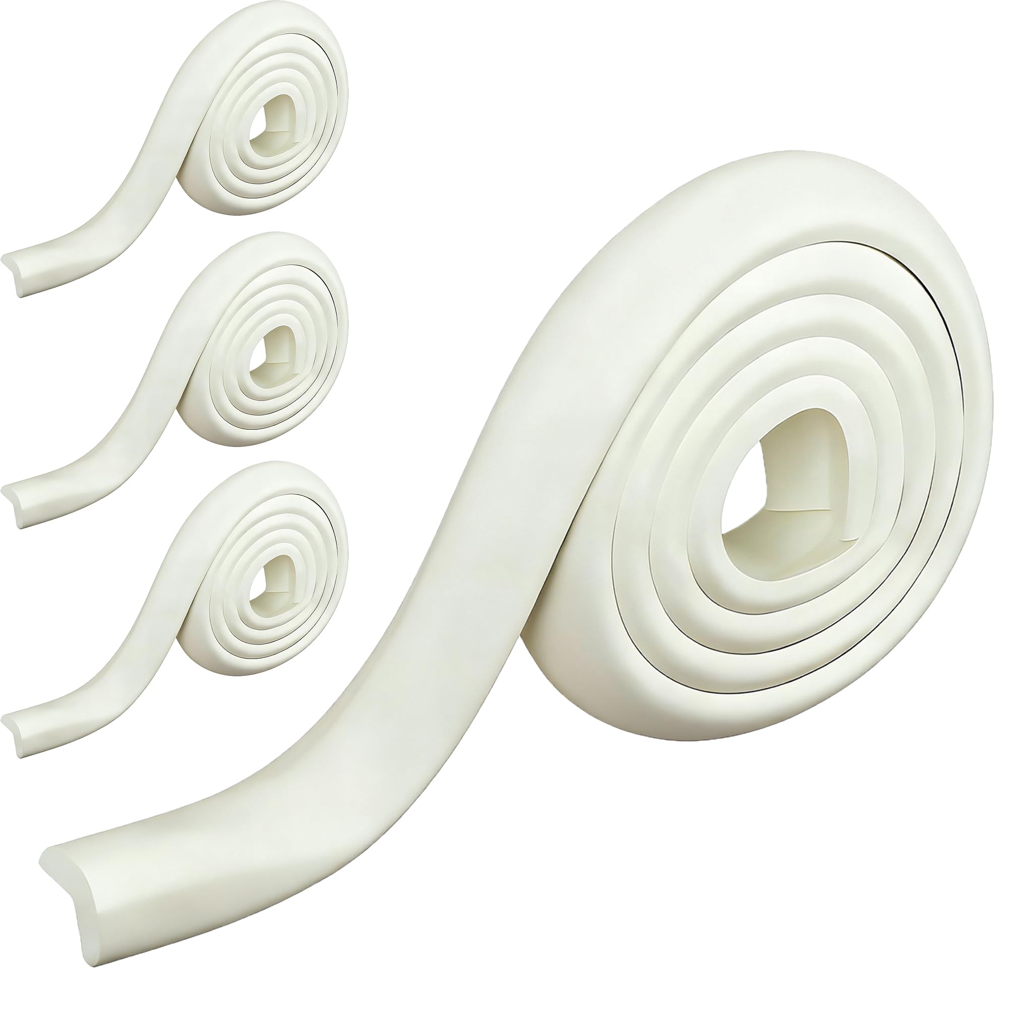 ZOMAPAGO 8m Schaumstoff Kantenschutz für Baby,4 Rollen x 2m Klebende L-förmige Schaumstoff-Stoßleiste,Selbstklebende Sicherheitsleiste für Kinderzimmer,Wand-Ecken,Tisch und Kamin,Beige