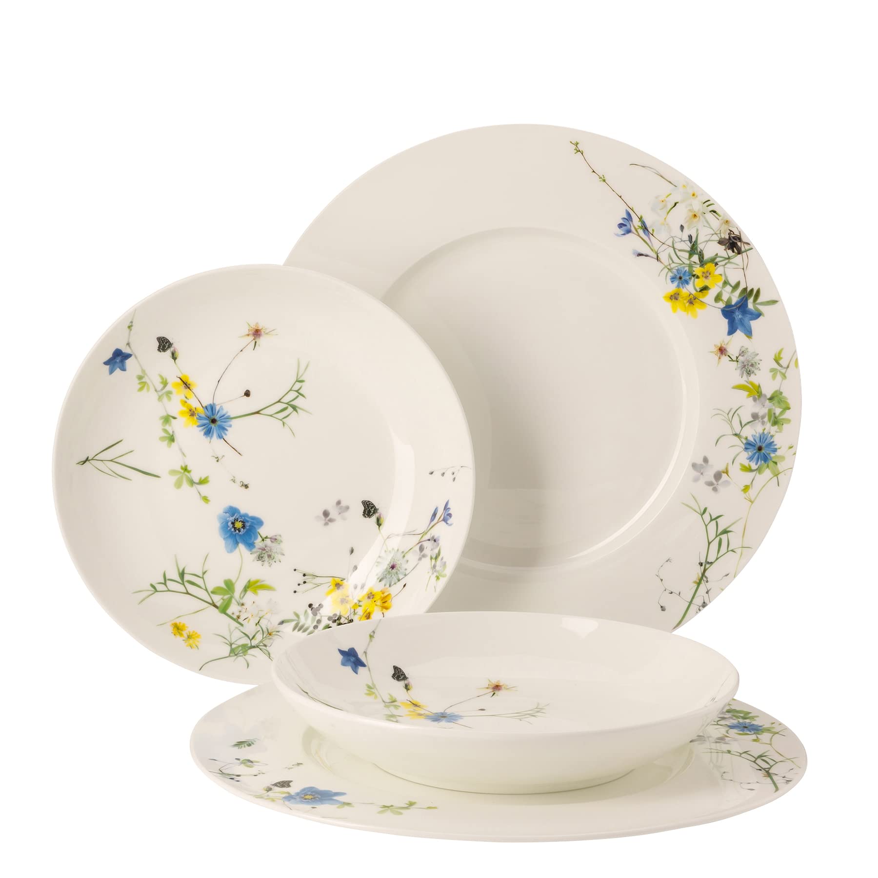 RosenthalBrillance Fleurs des Alpes Set of 4 with Flag and Coupe Plate