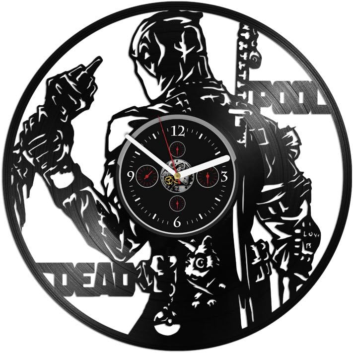 Clock Gift for Him Superhero Comics Wall Decor Vinyl Record Art